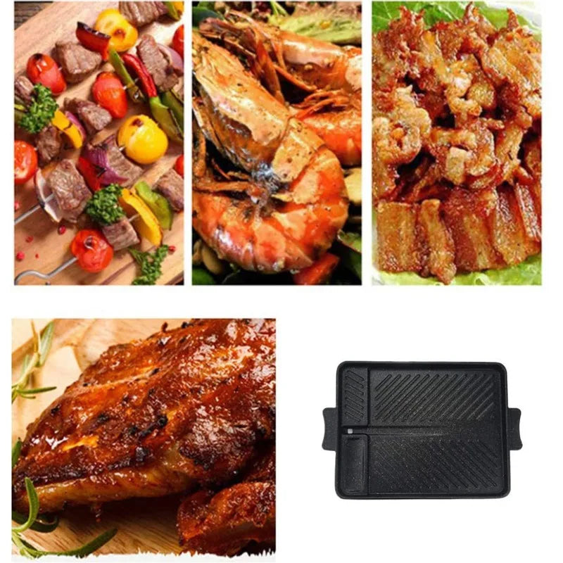 Decorbites™ Korean Grill Pan: Antihaftiges rauchfreies BBQ-Tablett für Grillen drinnen/ draußen