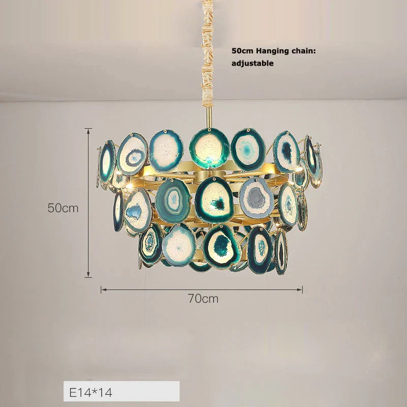 Decorbites™ LED-Achat-Kronleuchter-Beleuchtung für den Eingangsbereich – Farbige Designerlampen