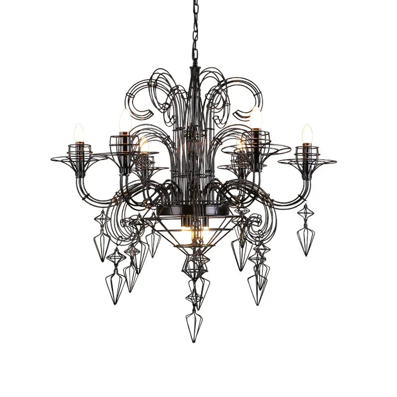 Decorbites™ Barock-Eisen-Designer-LED-Kronleuchter-Beleuchtung – Hängelampen für den Eingangsbereich