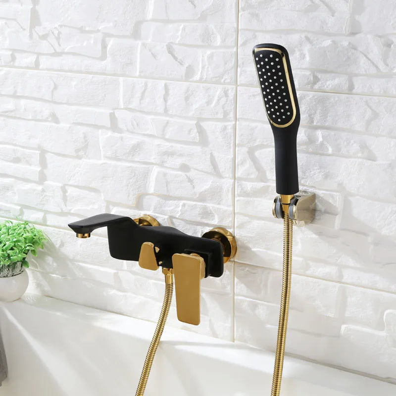 Gold White Wall Faucet