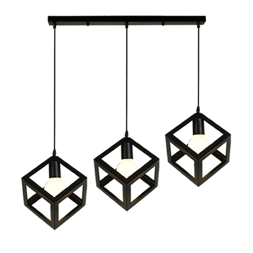 Decorbites™ Geometrische Würfel-Pendantleuchten-Trio mit Metall-Schirmen Quadratische Deckenlampen