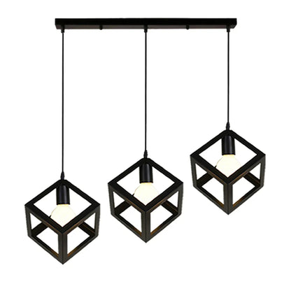 Decorbites™ Geometrische Würfel-Pendantleuchten-Trio mit Metall-Schirmen Quadratische Deckenlampen