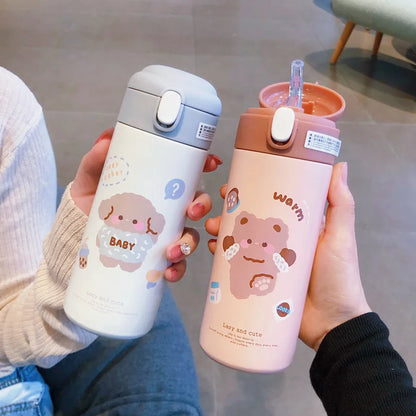 Decorbites™ Süßer Isolierter Trinkhalm-Becher Thermosflasche aus Edelstahl Vakuumflasche