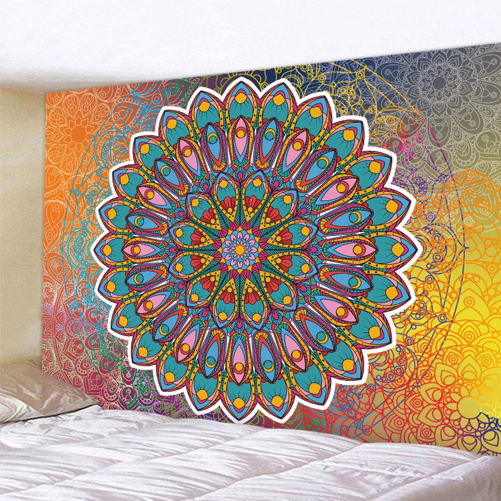 Decorbites™ Indisches Mandala Psychedelisches Wandbehang für die Heimdekoration