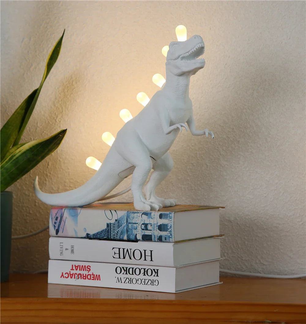 Decorbites™ Dino-LED-Schreibtischlampen – Jurassic-Schlafzimmer-Bronto T-Rex Harz-Dinosaurier-Heimdekoration-Beleuchtung