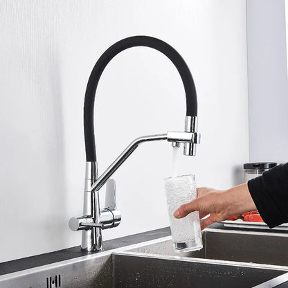 Decorbites™ Zweispülfilter-Mischbatterie mit 360° Drehung für Wasserreinigung Küchenarmatur