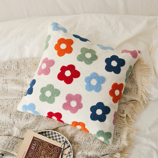 Decorbites™ Bestickte Gänseblümchen-Pusteblume Kissenbezug 45x45 cm für Sofa Bett Stuhl Wohnzimmer
