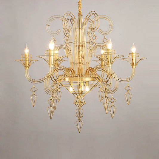 Decorbites™ Barock-Designer-LED-Kronleuchter-Beleuchtung in Gold, Silber, Schwarz und Eisen