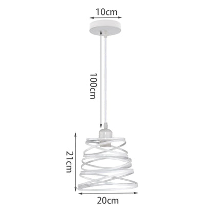 Decorbites™ Industrielles Vintage Weißes Schmiedeeisernes Käfig-Pendant-Licht für Wohnzimmer Schlafzimmer Esszimmer Loft