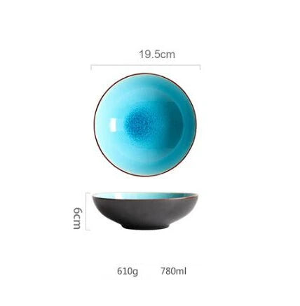 DecorBites™ Ice Cracking Glaze Ceramic Tableware Set - Blue Color