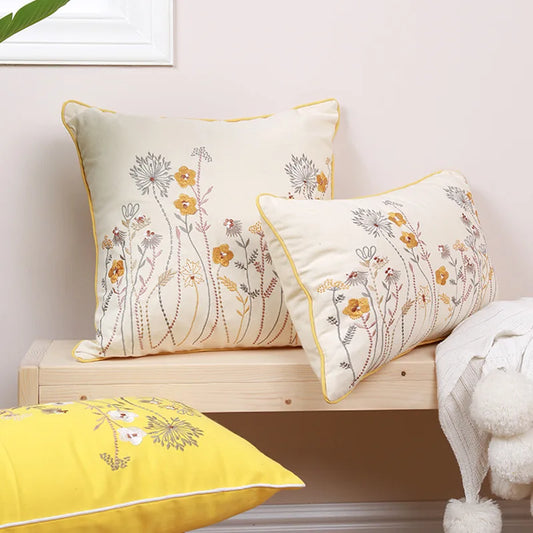 Decorbites™ Gänseblümchen Floral Gelb Kissenbezug für Heimdekoration