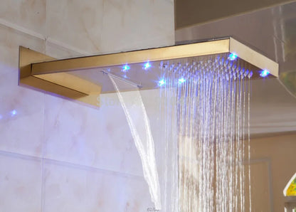 DecorBites™ Golden 3-ways Shower Faucet Wall Mounted Mixer with Plastic Handshower