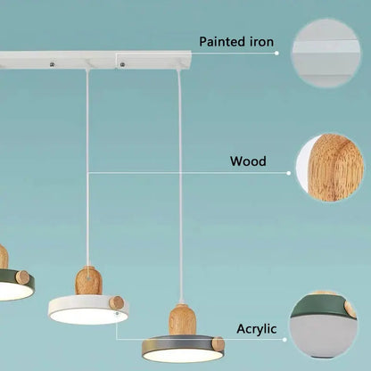 Decorbites™ LED-Holz-Eisen-Hängeleuchte für Arbeitszimmer, Nachttisch – Nordisches modernes Design