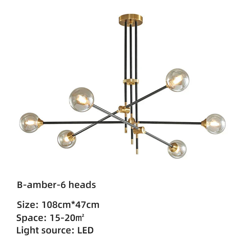 Decorbites™ Geometrische Glas-Kugelleuchter: Postmoderne LED-Hängeleuchten für stilvolle Dekoration