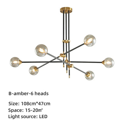Decorbites™ Geometrische Glas-Kugelleuchter: Postmoderne LED-Hängeleuchten für stilvolle Dekoration