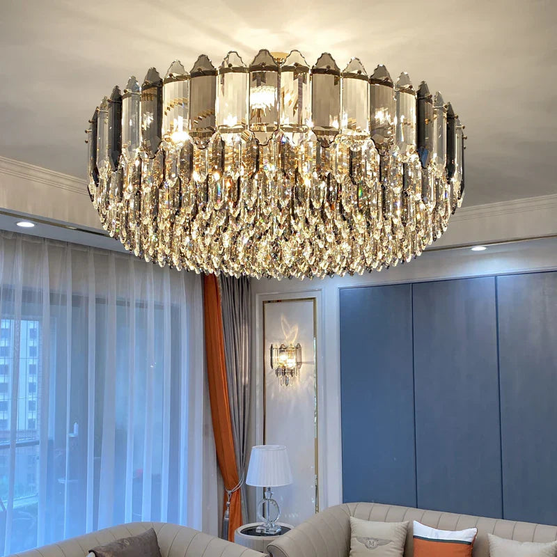 DecorBites™ Crystal Chandelier: Post Modern Luxury Living Room Light