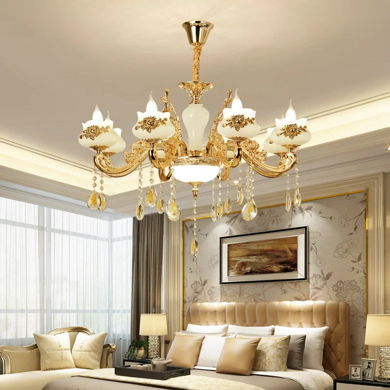 Decorbites™ Gold Crystal LED-Kronleuchter: Elegante Beleuchtung für Wohnzimmer, Hotel oder Villenhalle