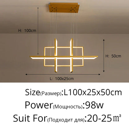 Decorbites™ Geometrische Aluminium-Hängeleuchte für Wohnzimmer Schlafzimmer Restaurant Küche – Moderne Kunstleuchte