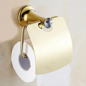 Decorbites™ Gold-Badarmatur-Set: Handtuchhalter, Toilettenpapierhalter, Handtuchstange, Haken