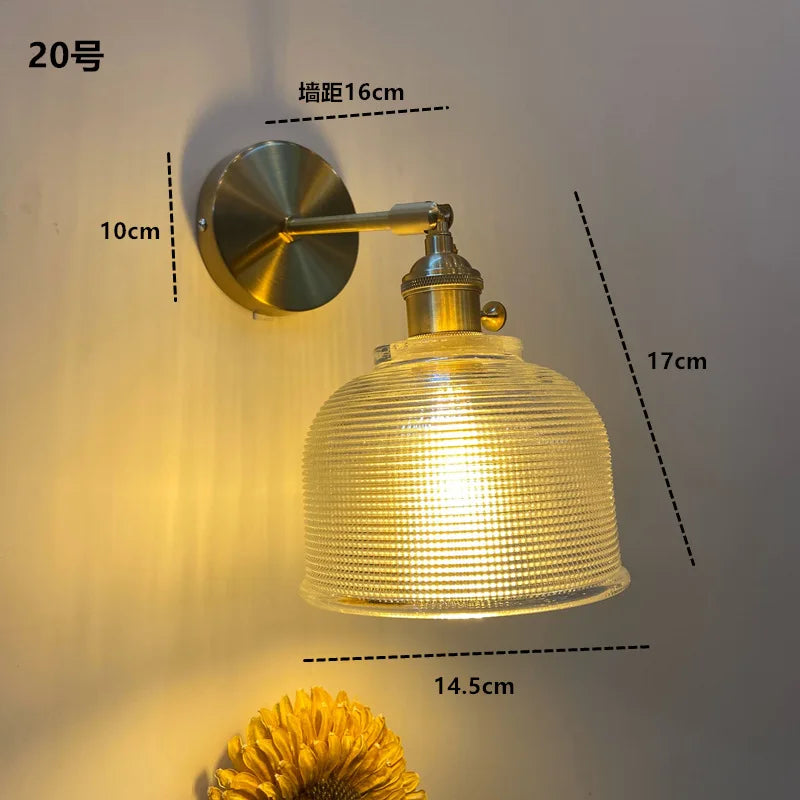 Decorbites™ LED-Wandleleuchte aus klarem Glas | Moderne Kupfer-Badspiegelleuchte Treppenlicht