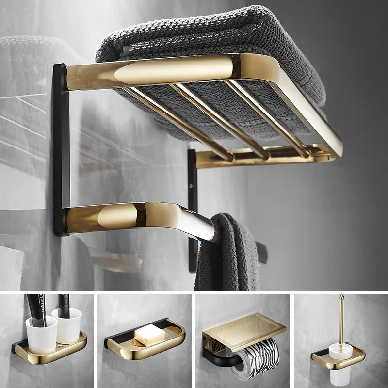 Gold Black Bathroom Hardware