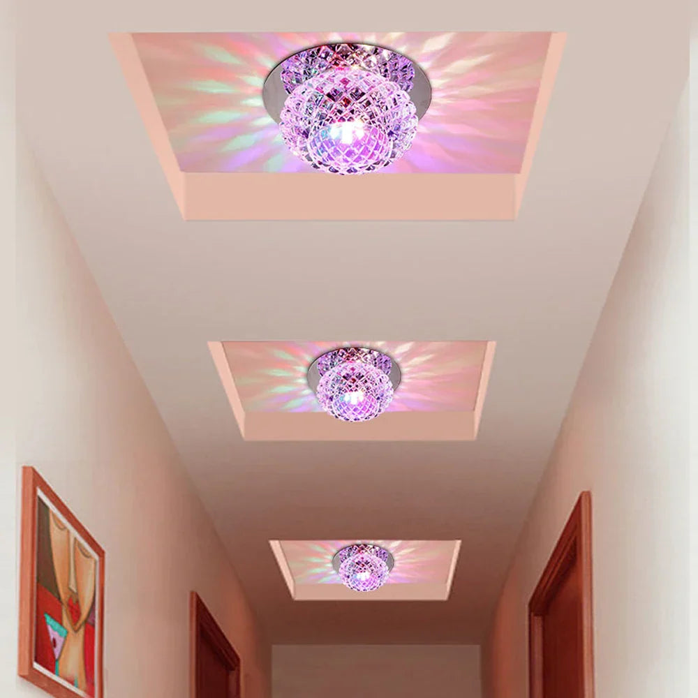 DecorBites™ Crystal LED Ceiling Chandelier for Aisle, Balcony, Porch, and Corridor Lighting