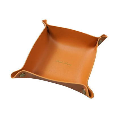 Decorbites™ Leder-Desktop-Organizer-Tablett: Aufbewahrung für Kosmetik, Schmuck, Schlüsselhalter für Zuhause/Büro