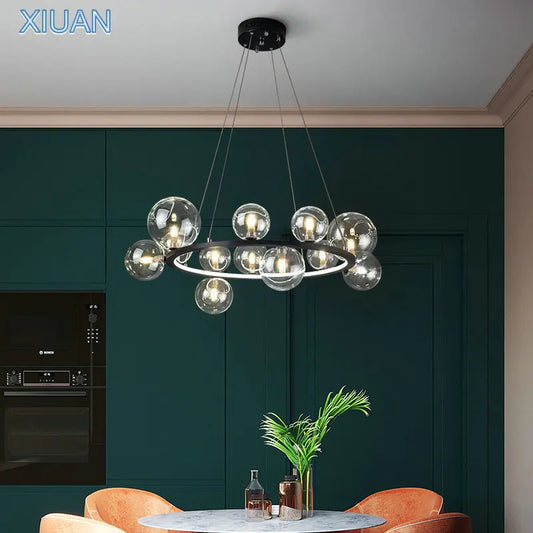 Decorbites™ Glasleuchter Lampe Kücheninsel Hängelampe Schwarz Gold Silber G9 LED