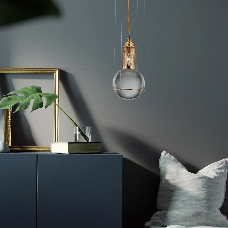 DecorBites™ Crystal Ball LED Pendant Light for Dining Room Living Bedroom Bedside