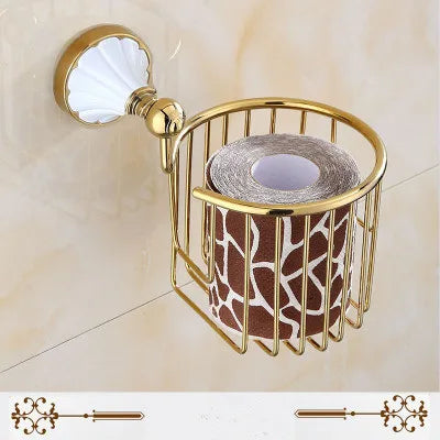 Gold White Bathroom Set