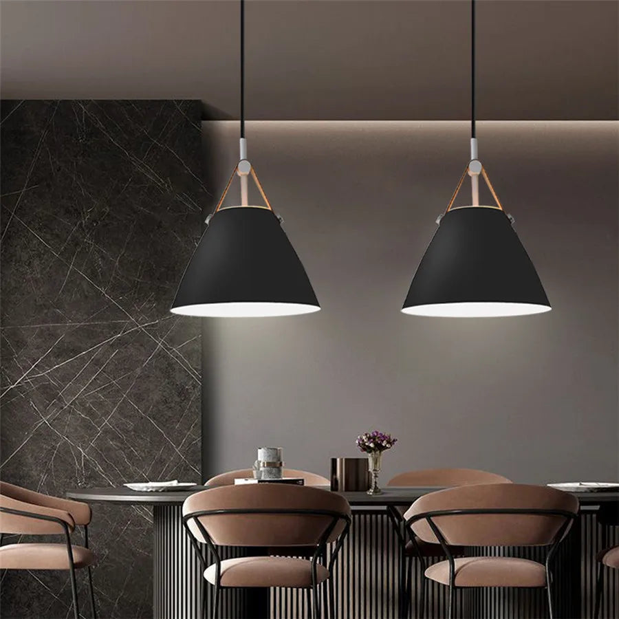 Decorbites™-Leder- und Eisen-Finish-Hängelampe für Küche, Esszimmer und Wohnzimmer