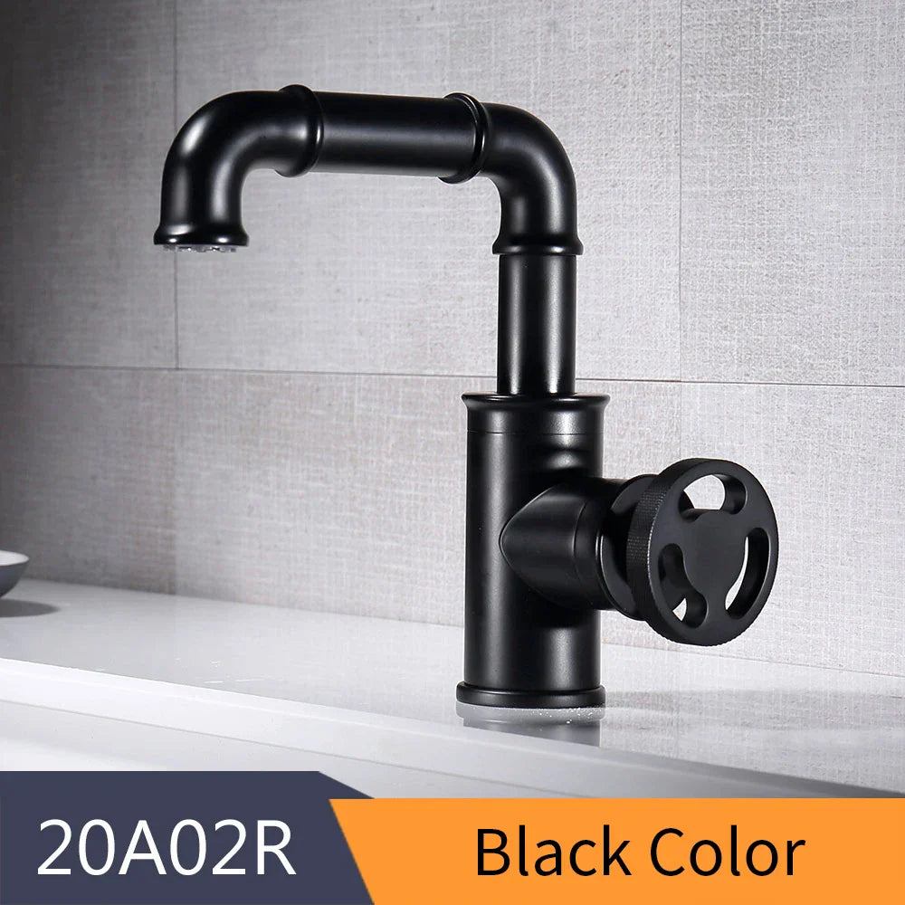 Gold Brass Basin Faucet With Solid Brass Body