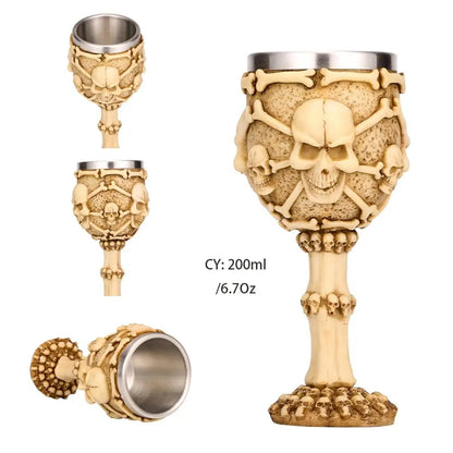 Decorbites™ Drachenkönig-Becher 200ml: Retro Edelstahl-Weinglas Gotischer Whisky-Becher