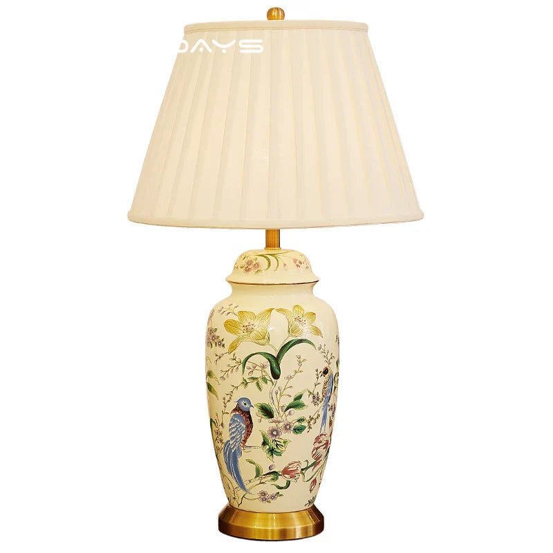 Decorbites™ Land Blumen Vogel Keramik Tischlampe Modern Einfach Retro Schlafzimmer Nachttisch