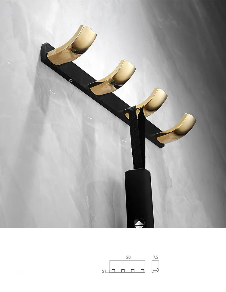 Gold Black Bathroom Set