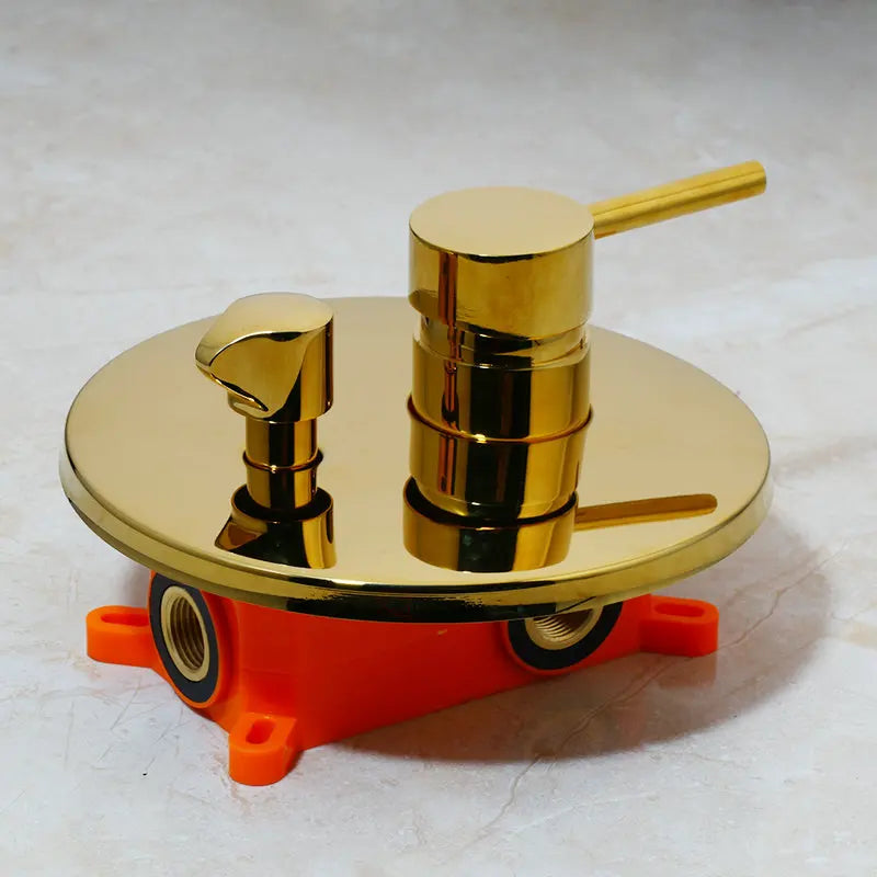Decorbites™ Bürsten-Gold Badezimmer Dusche Badewanne Armatur Wandmontage Goldplattierter Mischbatterie Hahn