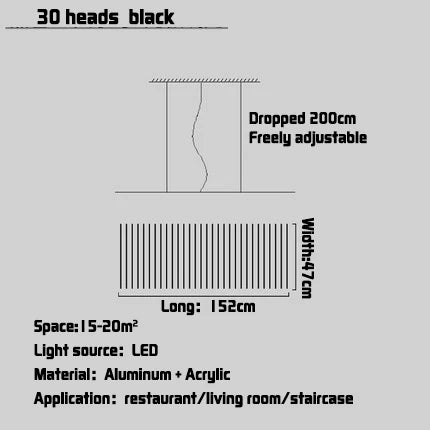 DecorBites™ LED Fishbone Pendant Chandelier for Modern Nordic Decor