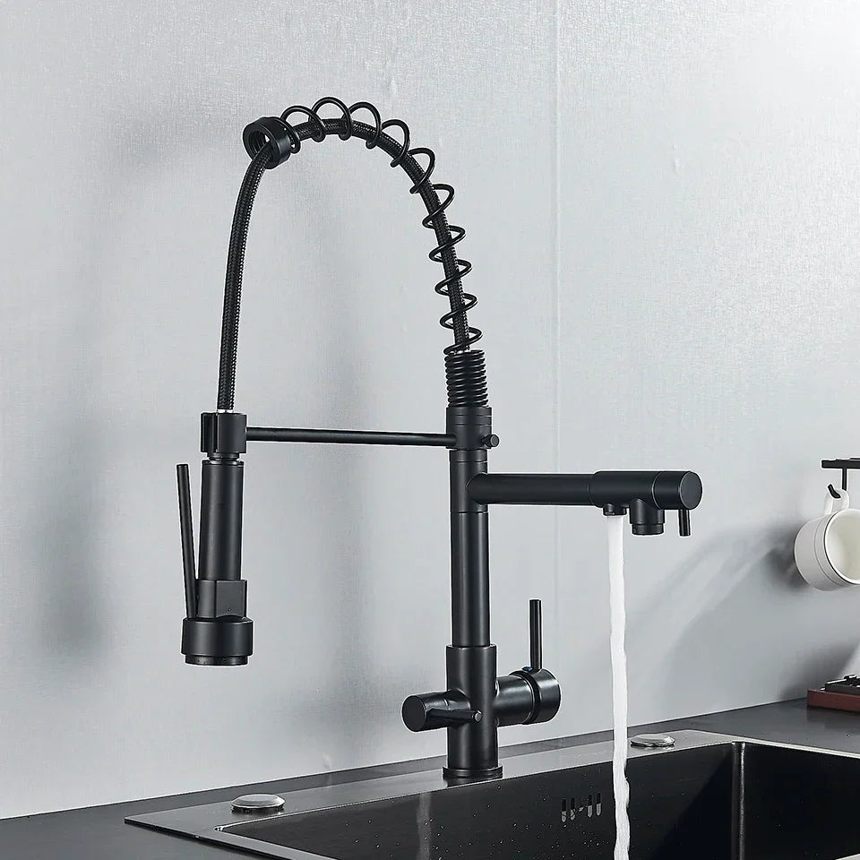 Decorbites™ Küchen-Wasserfilterarmatur: Dreifach-Auslauf-Mischer, 360° Drehung, Reinigung von Trinkwasser