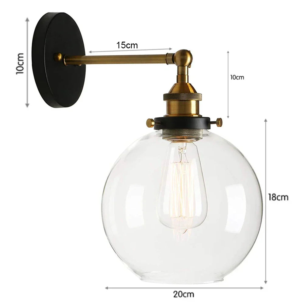 Decorbites™ Industrielles Loft-Wandleuchte, Retro-Wandlicht für die Einrichtung zu Hause, E27-Glühbirnenbeleuchtung