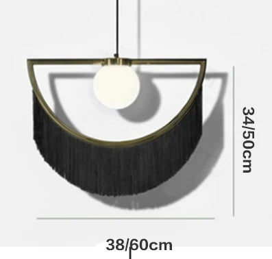 Decorbites™ Bunte Quasten-Glasball-Hängeleuchte für Boho-Minimalistischen Stil im Schlafzimmer & Restaurant