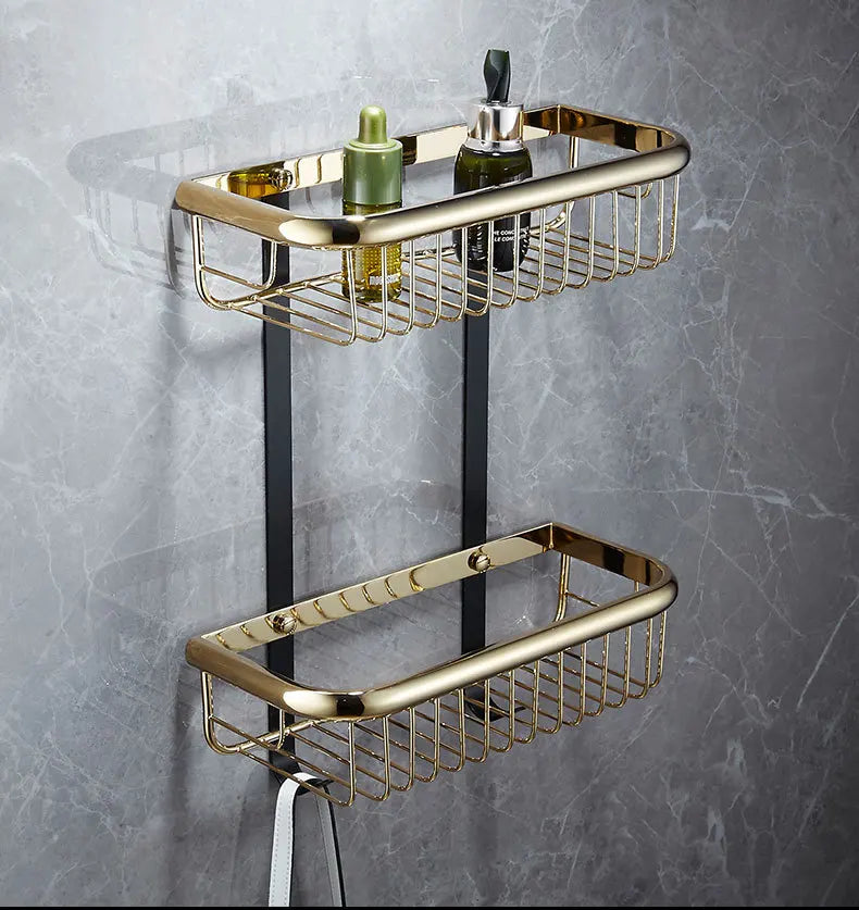 Gold Black Corner Shelf