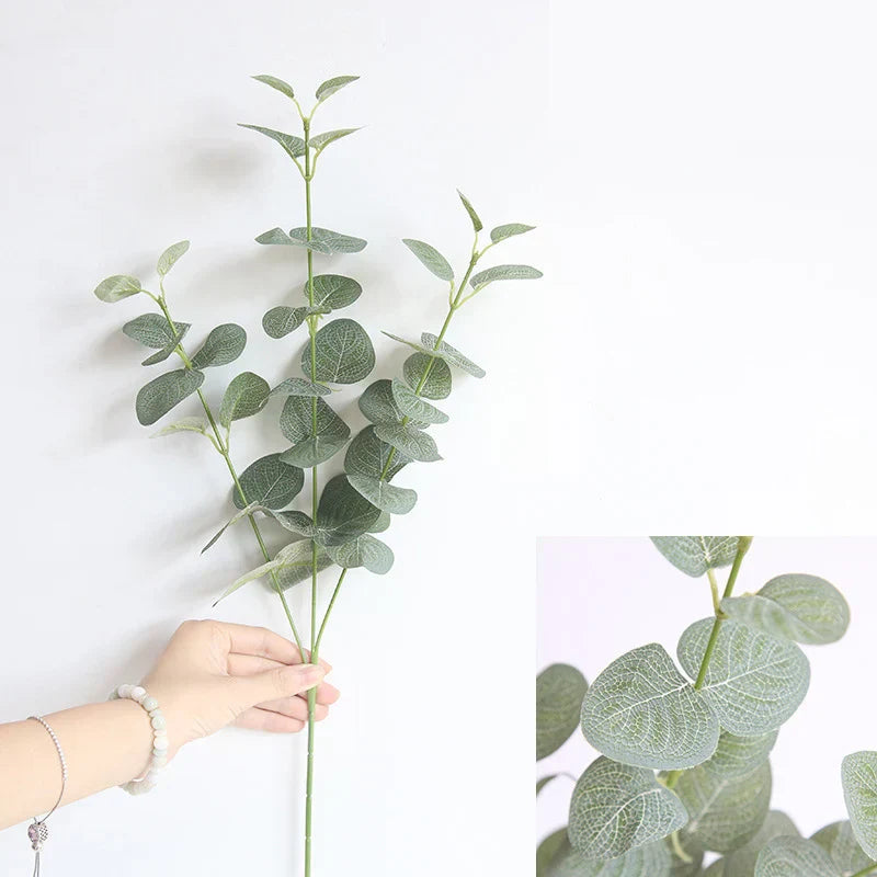 Decorbites™ Große Eukalyptus-Künstliche-Blätter-Wanddekoration für Zuhause, Laden, Garten, Party