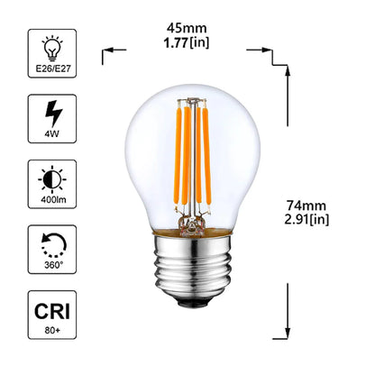 Decorbites™ G45 4W E27 Dimmbare LED-Globenlampe, Vintage-Edison-Stil, 2700K-6000K