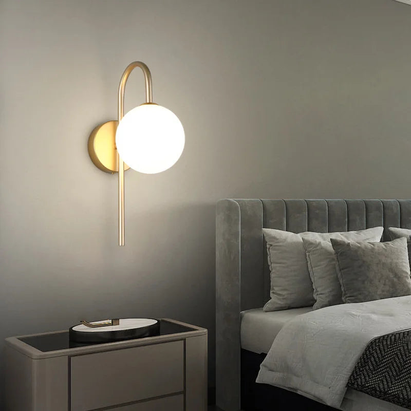 Decorbites™ Glas-Kugeln-LED-Wandleuchte für elegante Beleuchtung im Wohnzimmer, Schlafzimmer, Hotel und Treppenhaus