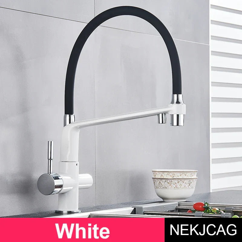 Decorbites™ Schwarz-Chrom Küchenarmatur 360° Drehbarer Ausziehbarer Gefilterter Wasserhahn