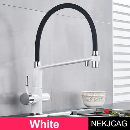 Decorbites™ Schwarz-Chrom Küchenarmatur 360° Drehbarer Ausziehbarer Gefilterter Wasserhahn
