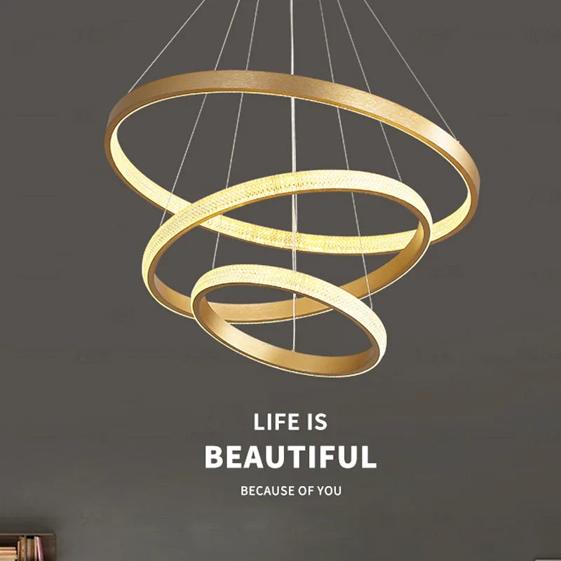 Decorbites™ Goldkreis-Kronleuchter Kreative LED-Beleuchtung Moderne Innenarmaturen