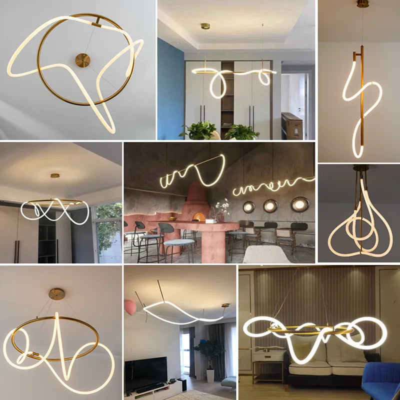 Decorbites™ Lines Kronleuchter: Moderne Designer-Beleuchtung für Wohnzimmer, Esszimmer und Bar