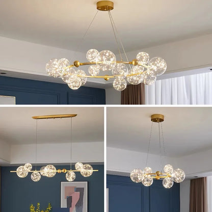 Decorbites™ Glas-Blase-LED-Kronleuchter: Nordisches Kunststern-Helles Innenbeleuchtung für Romantische Atmosphäre
