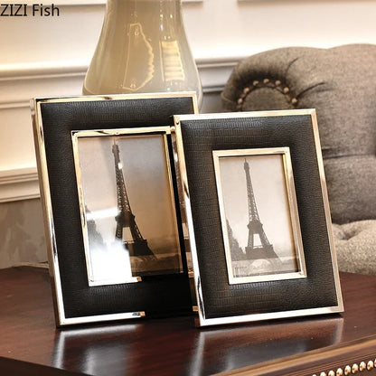 DecorBites™ Crocodile Leather Modern Photo Frame for Living Room Decor & Gifts